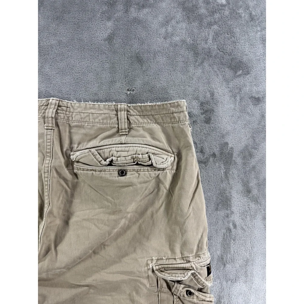 Polo Jeans Company Cargo Shorts Mens 40 Beige Canvas Relaxed Miltary Surplus‎